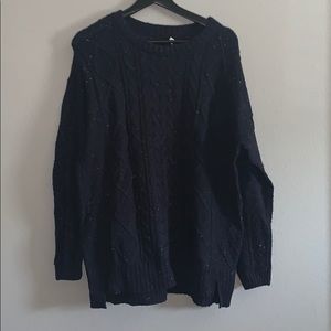 BDG Navy Blue with Colorful Speckles Sweater